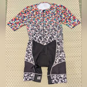 De Soto Forza Filsuit Color Fade Triathlon Suit Men's Size Large Made in USA